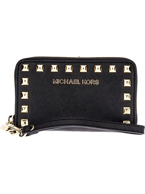 michael kors studded wristlet wallet|Michael Kors wristlet wallet outlet.